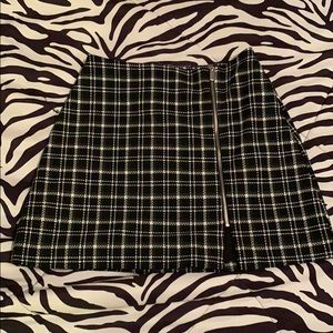 Zara Trafaluc Plaid Zipper Skirt